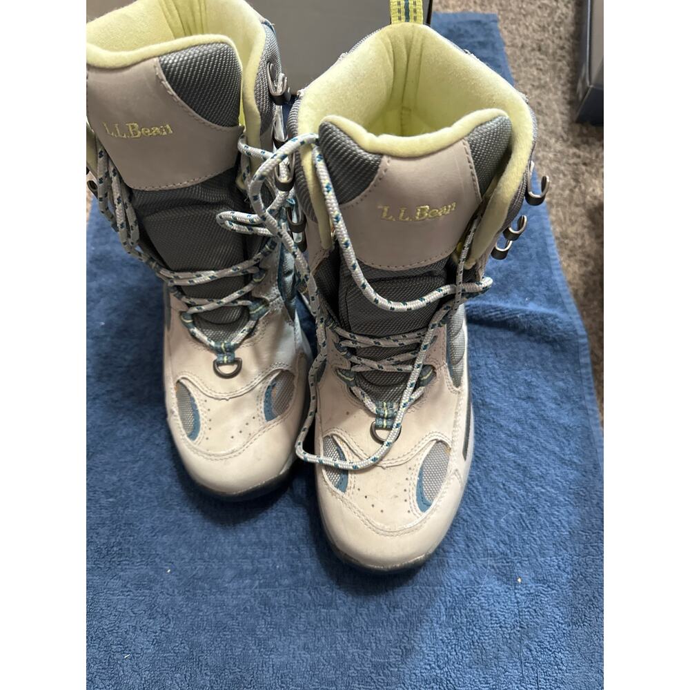 LL Bean Winter Boots Primaloft 200 Gram Insulation Tek 2.5 W SZ 8 Grey/teal - Picture 2 of 4
